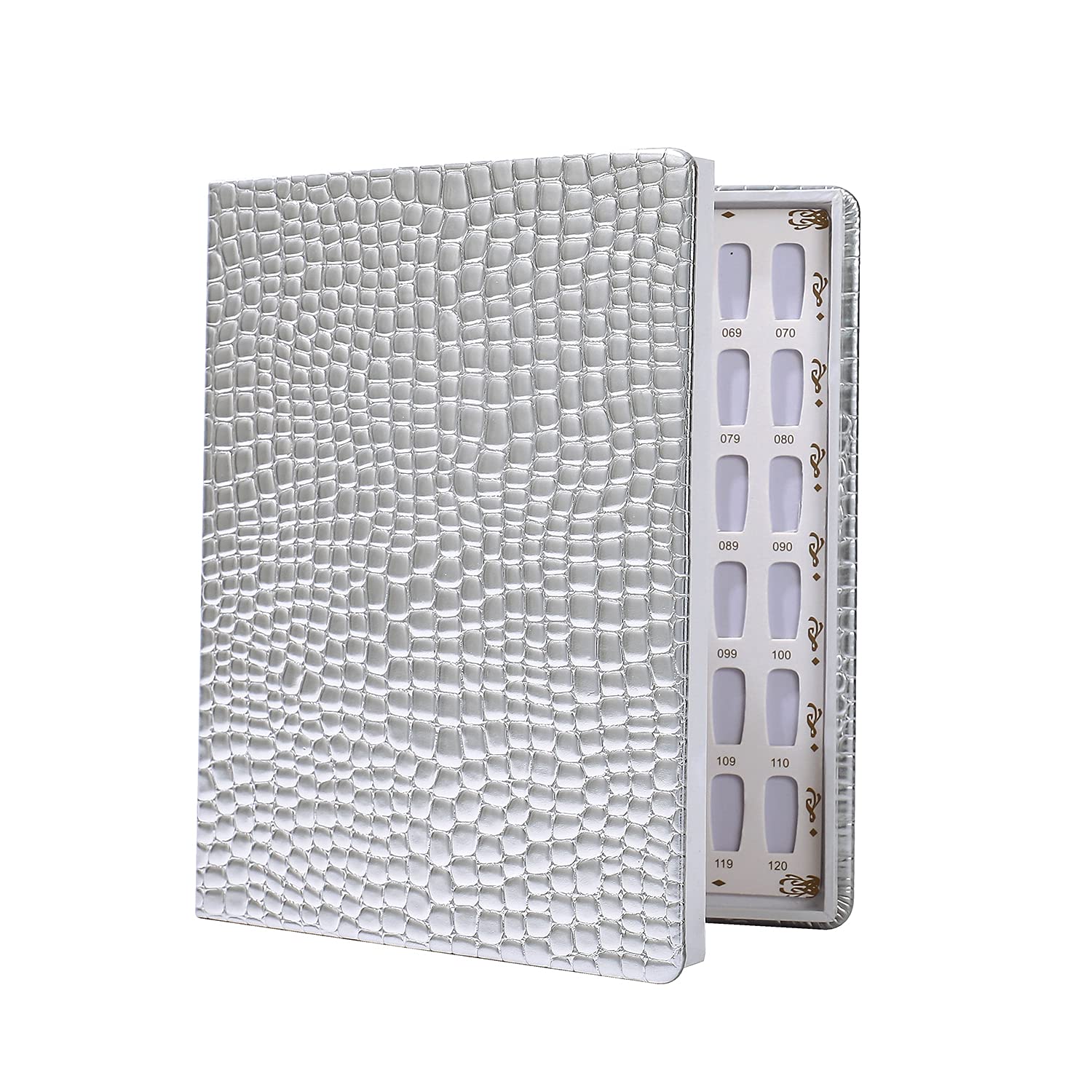 Silver: Nmkl38 120 Nail Color Chart Display Book For Nail Polish Uv Gel Color Cards Nail Salon Tool With False Nail Tips (Silver)